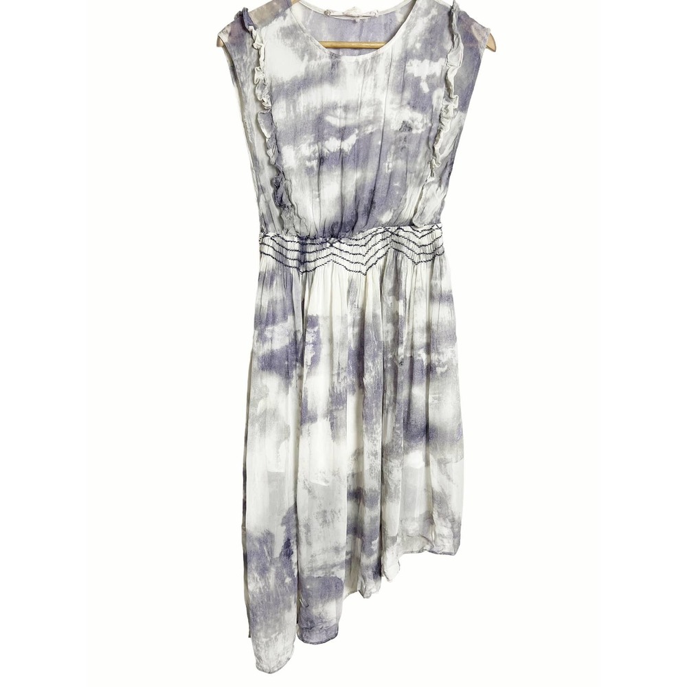 Chelsea & Violet Purple Ruffle Abstract Boho Midi Dress Size S